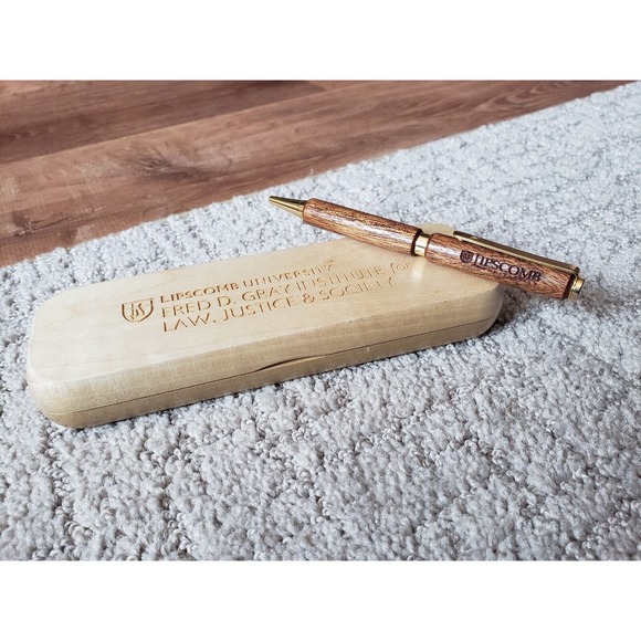 Lipscomb University Fred D Gray Wooden Pen Box and Pen - Picture 1 of 11